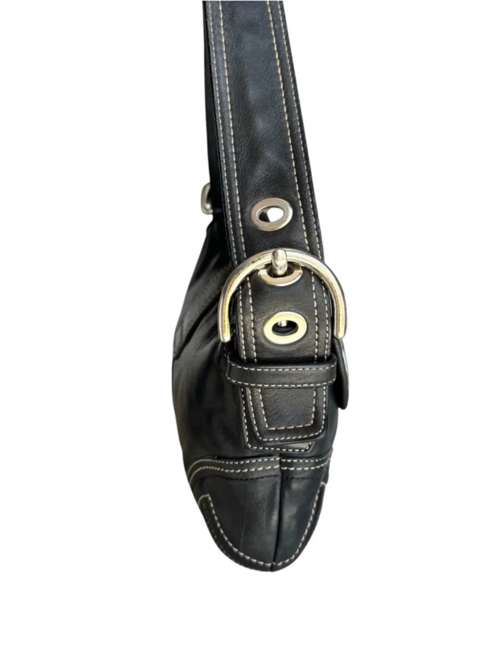 Coach Soho Leather Flap Shoulder Bag Black Y2K 8A05 vintage excellent